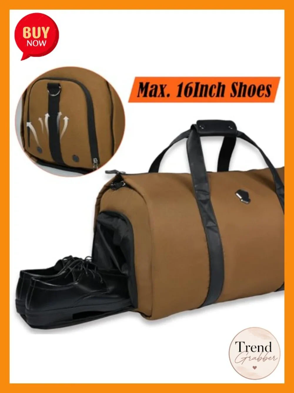 2-Suit Convertible Garment Duffel Bag Travel Men 60L Carry On Foldable Hanging